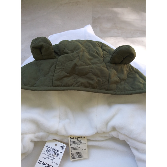 NWT First Impressions Baby Boy Hooded Fleece Lined Jacket Coat 18 Months - Picture 6 of 8